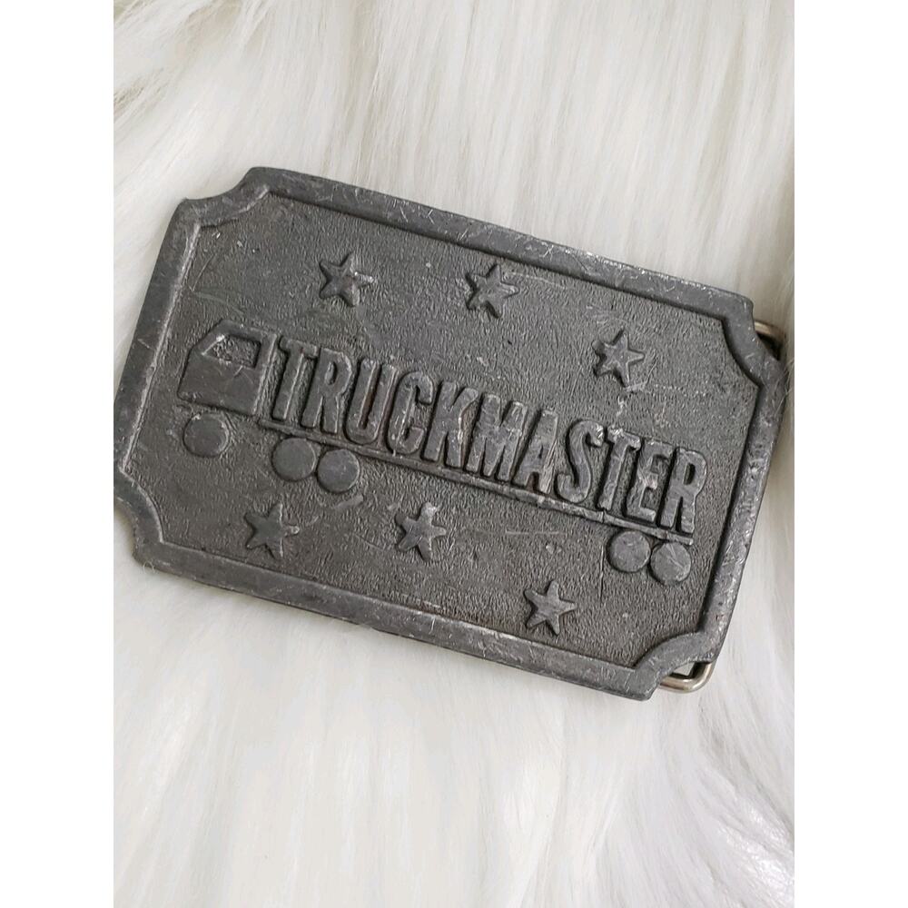 VINTAGE 1970'S TRUCKMASTER TRUCKING BELT BUCKLE HIT LINE USA